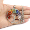 Foreign trade natural gravel crystal life tree colorful natural stone fortune tree necklace factory direct N82
