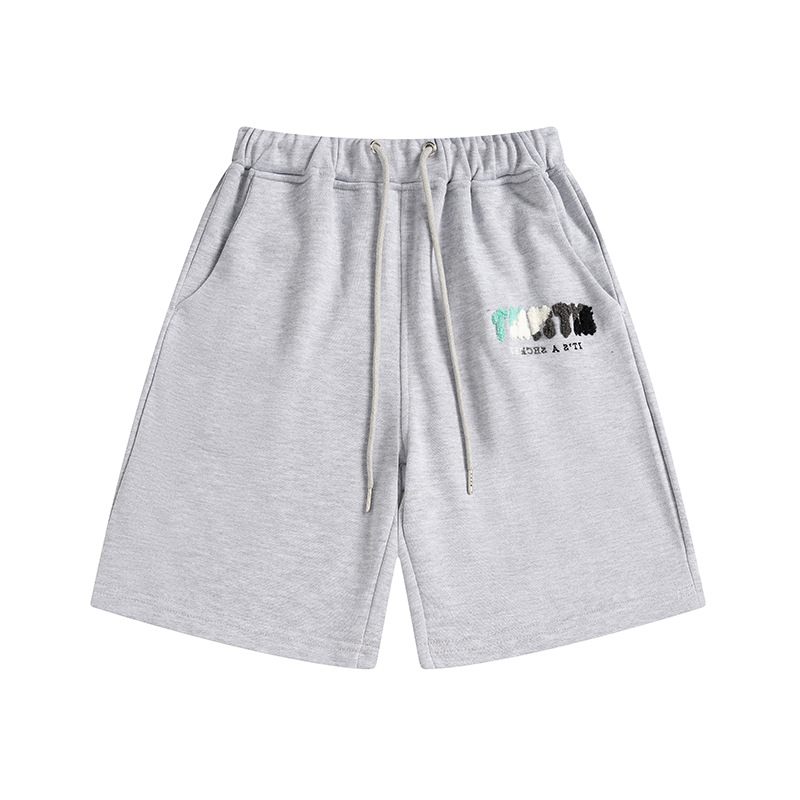 Trapstar rainbow white and blue towel embroidery short-sleeved shorts casual high street round neck suit loose versatile men and women