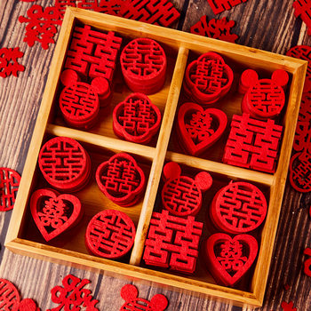 Wedding font character hand throw happy small happy word wedding supplies wedding decoration wedding room decoration red happy word sticker stairs happy