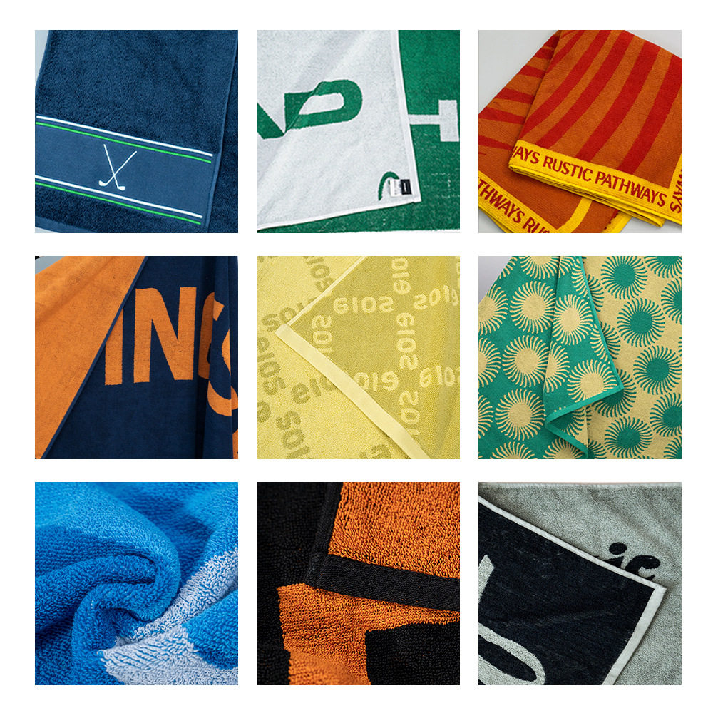 Cross-border custom yarn-dyed towel pure cotton thickened jacquard swimming basketball running sweat-absorbent men and women fitness sports towel