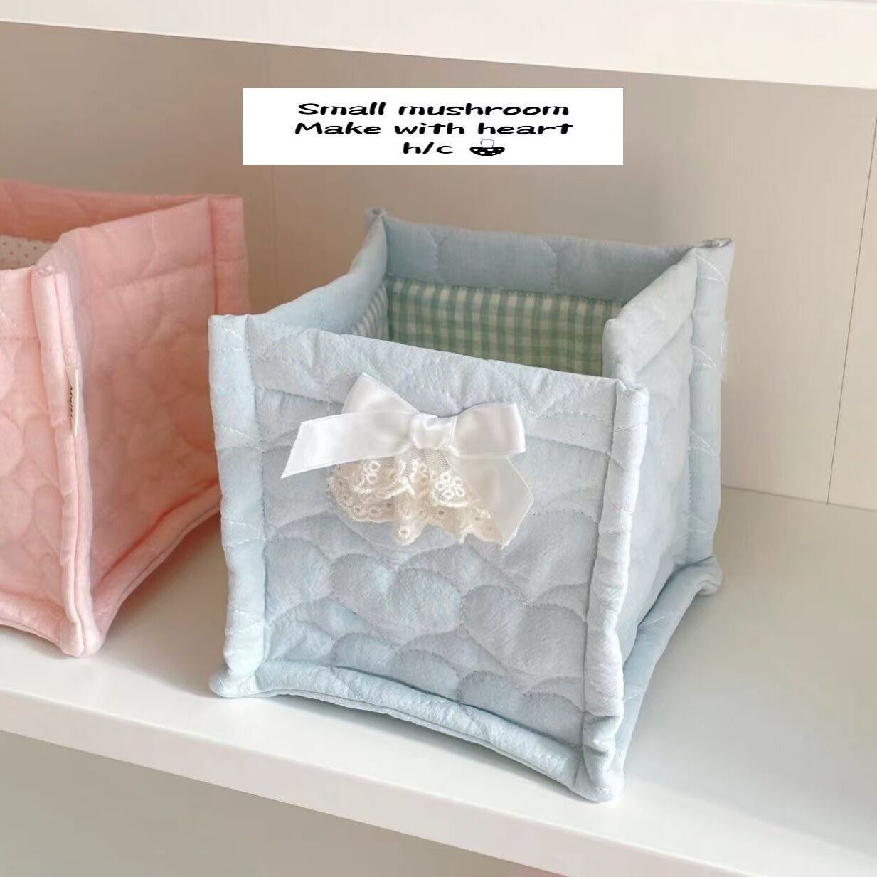 New Quilted Ins Style Storage Cute Storage Basket Home Goodies Desktop Storage Basket Sundry Storage Basket