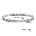 4mm white platinum plated