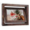 Cross Border Brown Creative Double-Sided Rotating Photo Frame 6 Inch Wooden Frame Set Table for Mother's Day Christmas Gift