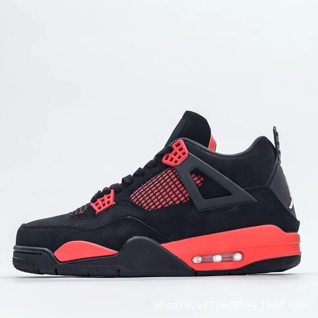 Putian AJ4 basketball shoes black cat hot lava white Oreo university blue white cement black red thunder Joe 4 sports shoes