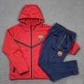 26 barcelona red suit with hood