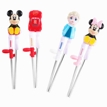 Stainless Steel Learning Chopsticks Cartoon 304 Stainless Steel Shaped Training Chopsticks Cute Elsa Tableware New Product