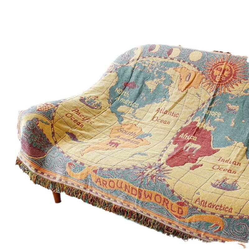 Cross-border Multi-function Blanket Sofa Towel Cover Blanket World Map Internet Celebrity Blanket Full Cover Tapestries