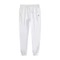 White sweatpants with black label
