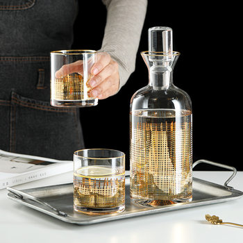 Casual Set, Light Luxury Style Glass Decanter Sample, Art and Trade Ornaments Decanter Gift Box, High-End Wine Set