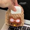 Cute Hawaiian Black Leather Kt Cat Anti-Fall Headphone Bag Bluetooth Headphone Protective Cover Plush Mini Coin Cosmetics Bag
