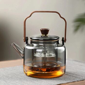 Beam Boiling Teapot Black Soaking Teapot Glass Electric Ceramic Stove Tea Cooking Teaware Carbon Stove Boiling Water Cooking Integrated Teapot