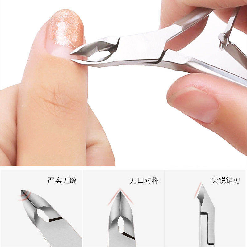 Cross-border supply manicure stainless steel double Fork White card dead skin scissors nail clippers manicure care peeling tool suit