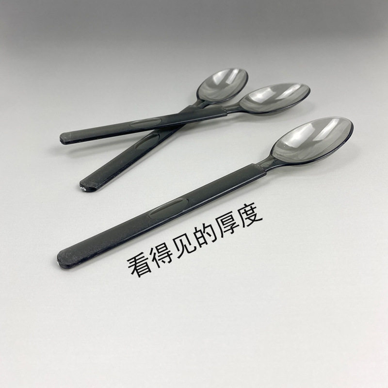 Wholesale disposable spoon thickened long handle plastic spoon tableware spoon high temperature resistant soup spoon dessert restaurant commercial upscale