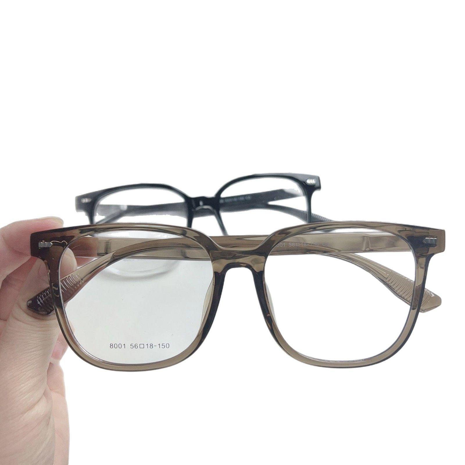 New Trendy Large Frame Plain Glasses Versatile for No Makeup Myopia Glasses Frame Metal Hinge Trendy Tr90 Frame Wholesale