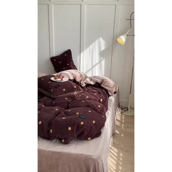 2025 New Christmas Style Ins Simple Cashmere Four-Piece Home Textile Set