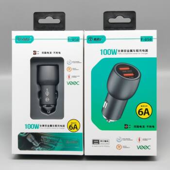 Direct Car F050 100W Car Charger 6A Aluminum Alloy Dual USB Port Fully Compatible Flash Charging Fast Charging Car Charger