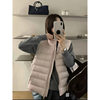 Yellow Ribbed down Vest 2025 Winter New Korean Style Simple Petite 90 White Duck down Vest Jacket