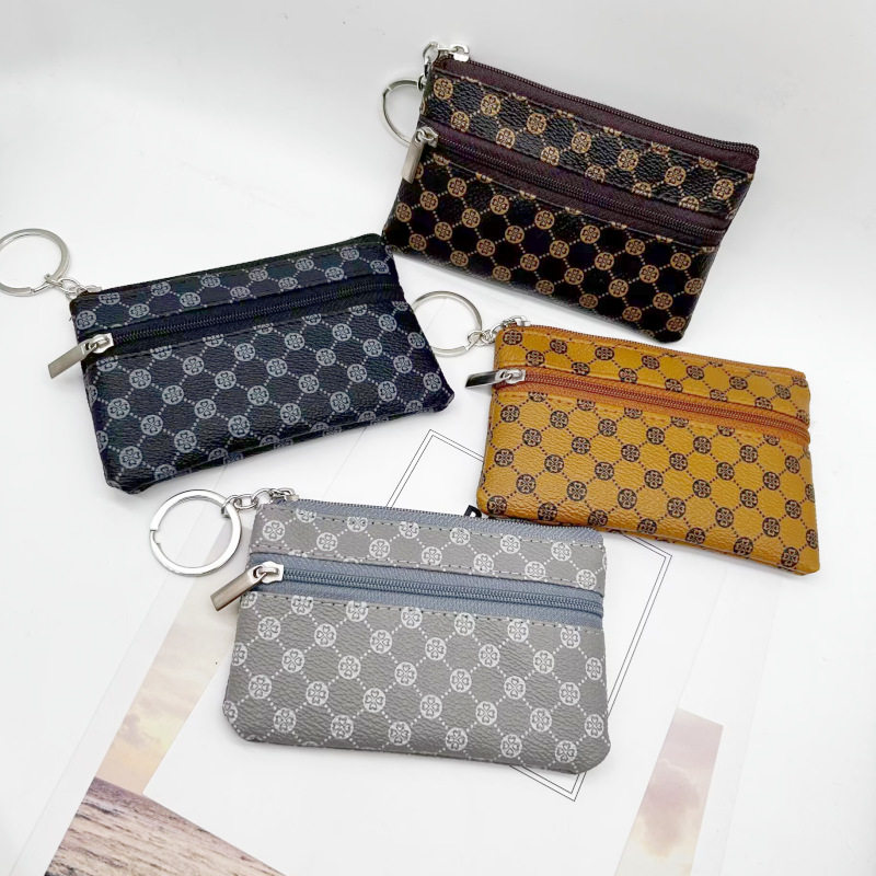 New women's coin purse mini double zipper card bag coin bag hand small wallet key bag factory wholesale