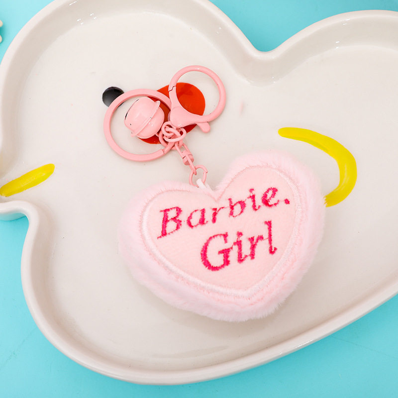 Stuffed Heart Keychain Pendant, Girly Heart Bag Pendant, Plush Toy Heart-Shaped Doll Decorative Accessories