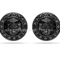 Black crystal roman white gold stud earrings