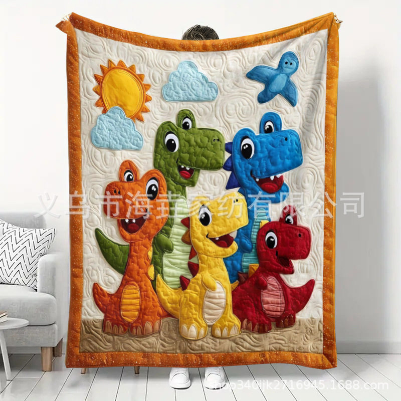 Cross-Border Flannel Blanket Customization Peripheral Diyjit Dropshipping Thickeneded Blanket Air-Conditioned Nap Blanket Independent Station