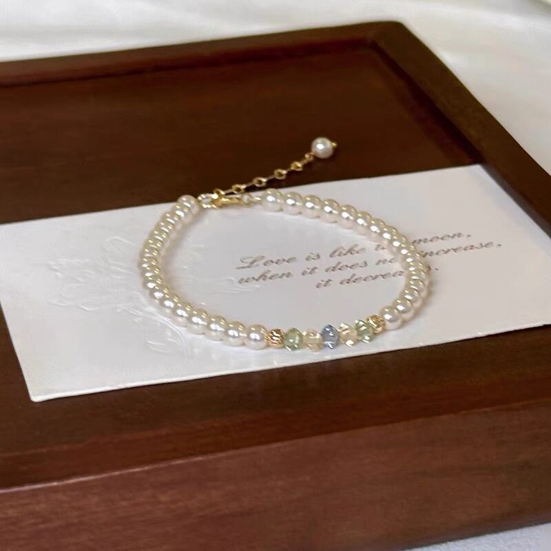 Color Beaded Pearl Bracelet Simple Light Luxury Elegant Niche High-end Design Bracelet 2024 New Explosions Trendy