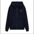 Zipper style navy white label