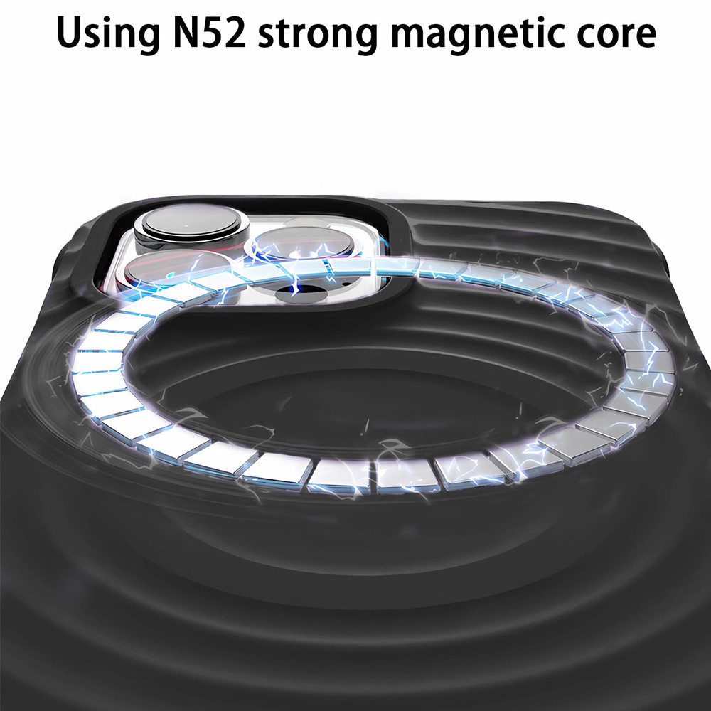 Popular Solid Color Wave Shell Suitable for Apple 17 Pro Max Wireless Magnetic Phone Case iPhone 16 Protective Cover