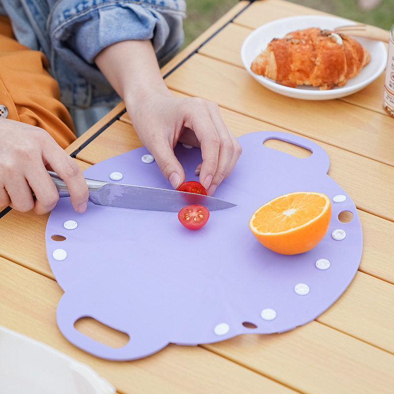 Creative Multifunctional Portable Fruit Basket Outdoor Travel Folding Basket Hand-Held Basket Folding Cutting Board Folding Storage