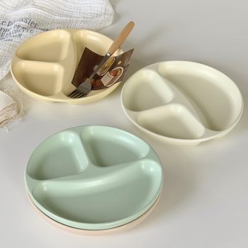 Fat-reducing Dinner Plate Special Diet Plate for Weight Loss High-level Sense Quantitative Light Food Household Ceramic Plate ins High Color Value