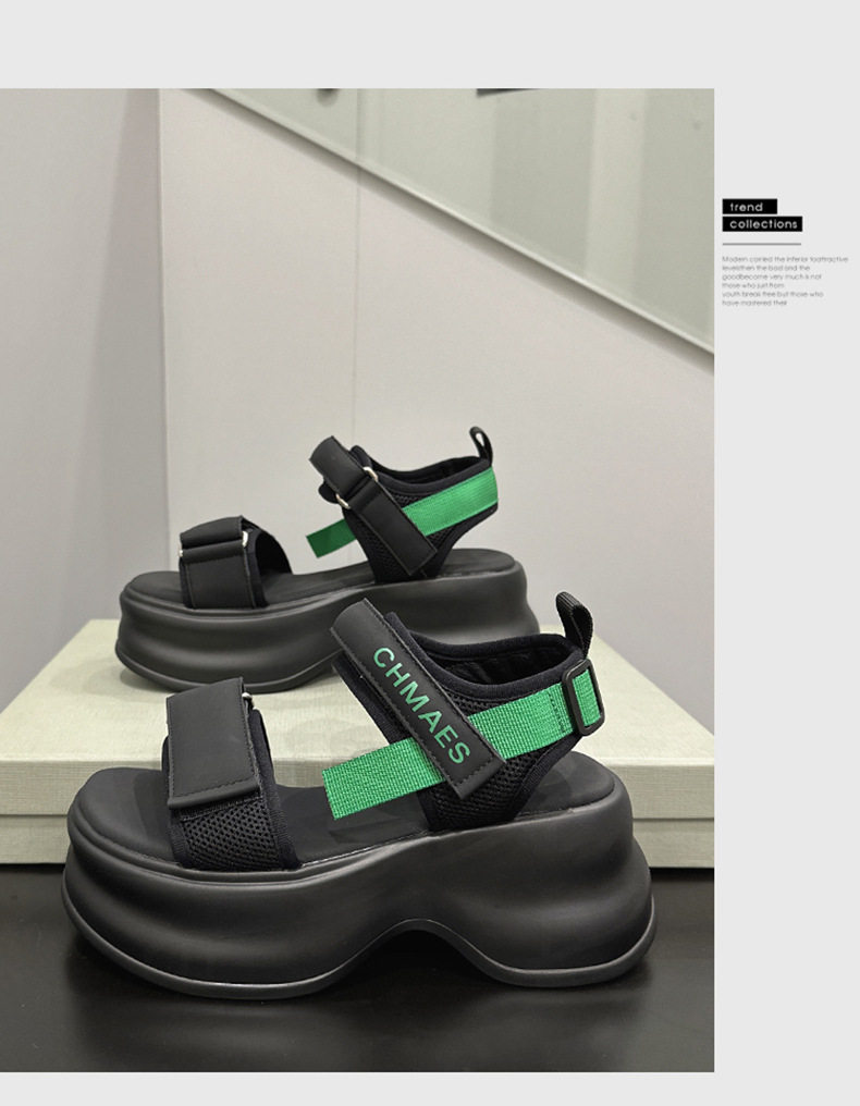 Dép sandal nữ quai chữ V đơn giản mùa hè, đế bệt, chất liệu microfiber — Đen, Len nguyên chất chi tiết 13
