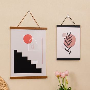 Wooden Magnetic Hanging Picture Clip Kidsren's Art Picture Frame Simple Display Photo Frame Calligraphy Painting Works Framed Painting Hanging Scroll
