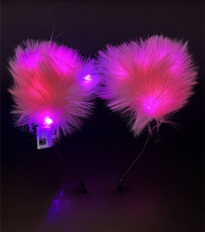 发光发箍头饰狐狸毛猫耳朵头箍春节地摊夜市摆摊小商品玩具批发