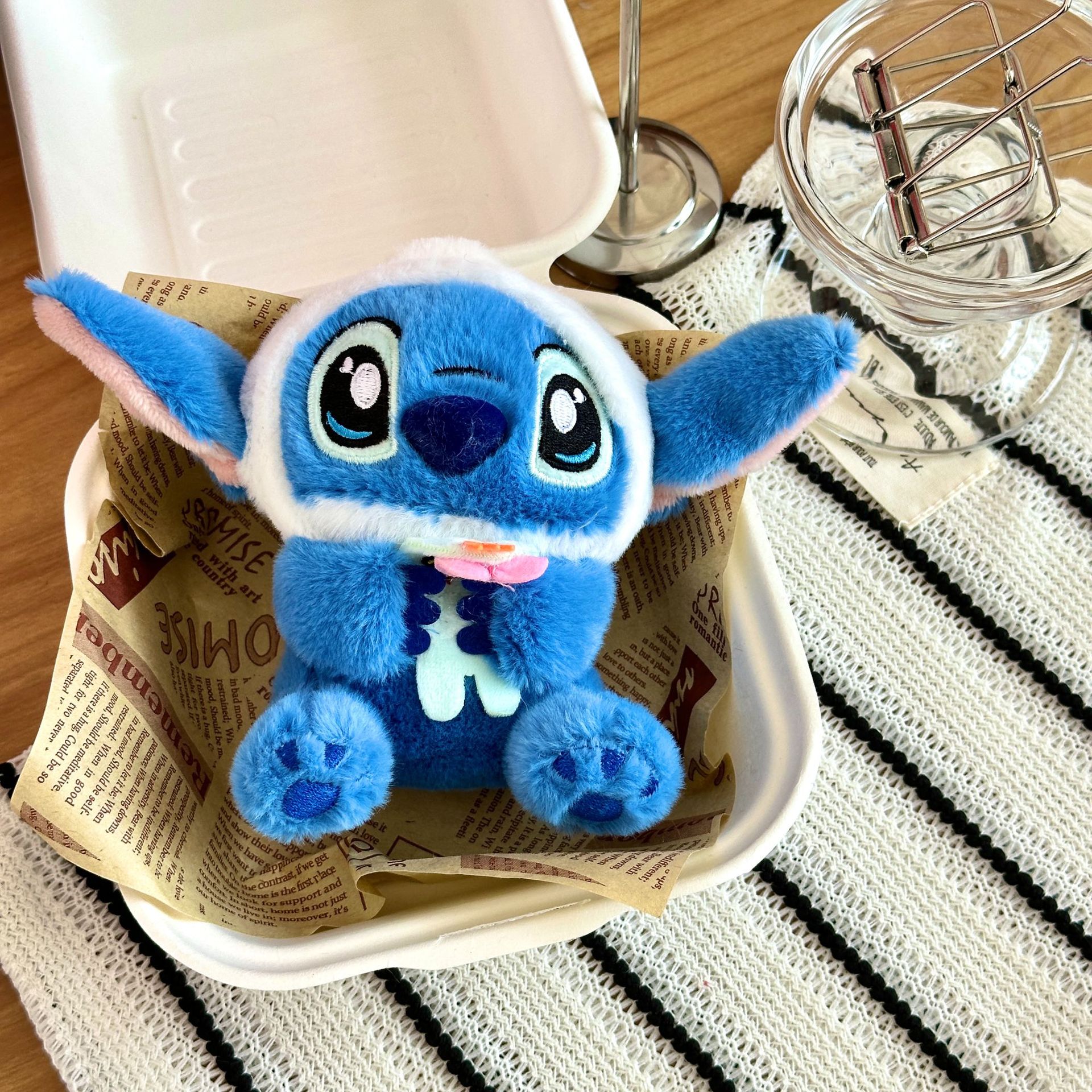 可爱萌帽子史迪仔挂件卡通毛绒玩具公仔包包挂饰玩偶钥匙扣布娃娃