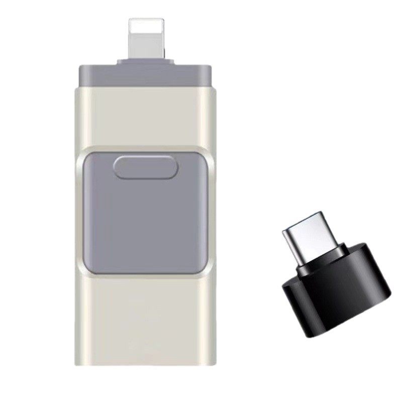 Cross-Border Wholesale E-Commerce 4-in-1 Pingguo Mobile Phone USB Metal Push-Pull Type-C USB Flash Drive Large Capacity USB Flash Drive 2Tb