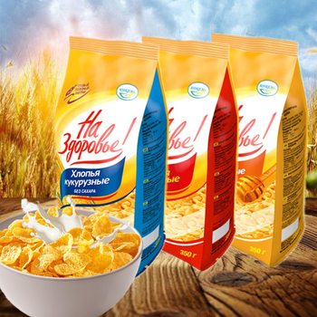 Russian rice corn chips imported sugar-free dry cereal full belly meal food breakfast fast food 325g