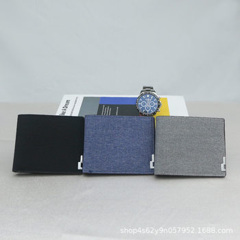 Cross-Border Hot-Selling Short Wallet Large Capacity Multi-Functional Wallet New Fashion Denim Men's Short Coin Purse