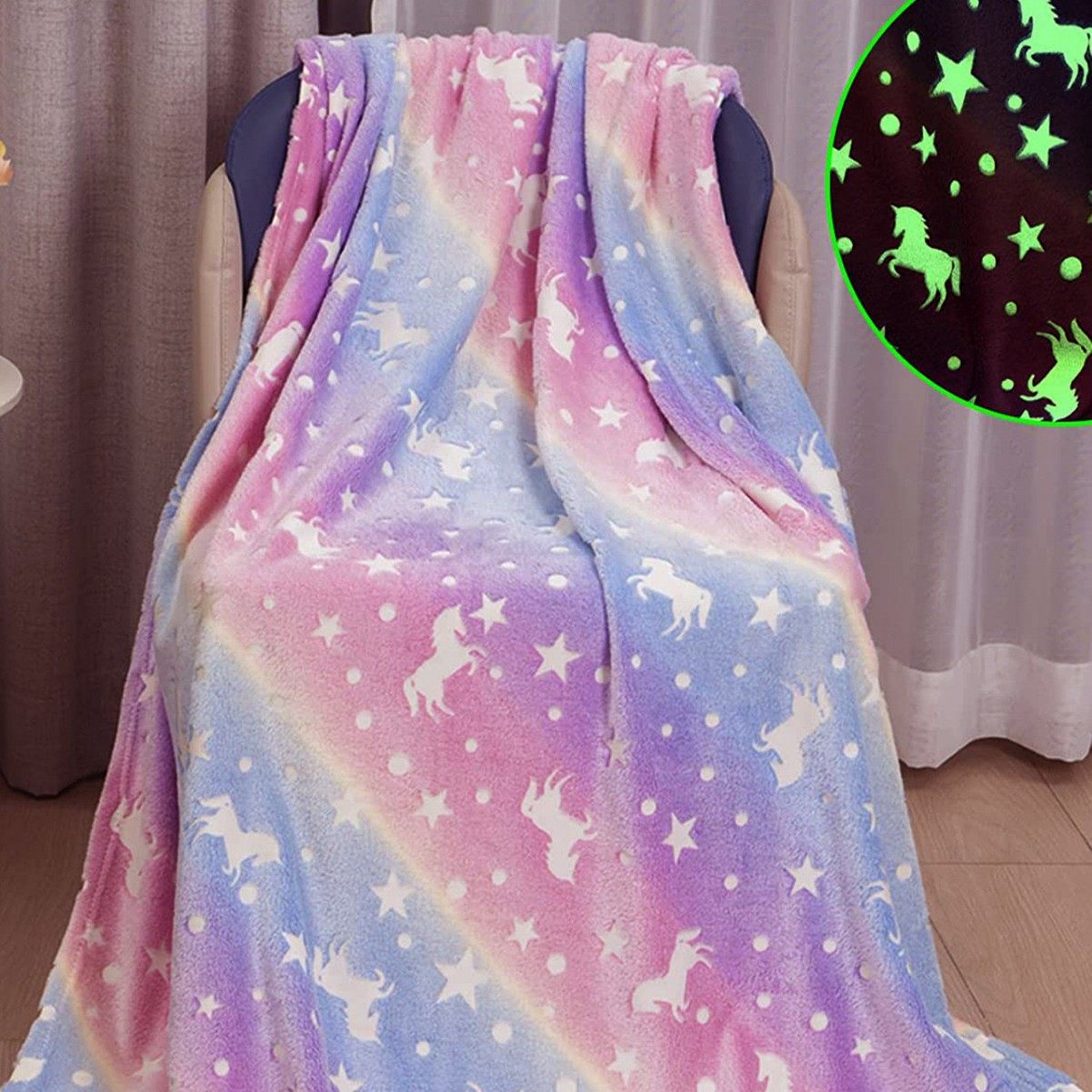Factory clearance wholesale Faleinel luminous blanket luminous coral fleece lunch break children luminous blanket
