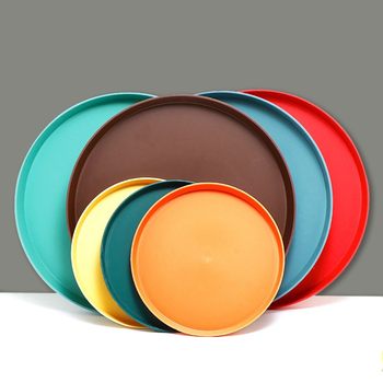 Nordic Style ins Plastic Round Tray Thickened Bakery Cake Fruit Plate Household Cup Kettle Tray