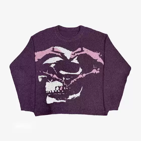 European and American new style street loose pullover sweater personality casual round neck autumn frozen warm sweater foreign trade Amazon