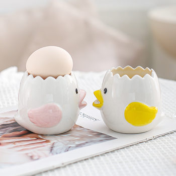 Cute Ceramic Egg Yolk and Egg White Separator Household Small Egg Separation Creative Hand-Painted Card Filter Utensils Wholesale