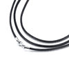 20/24/30 inch/stainless steel lobster clasp leather necklace black jewelry with chain small jewelry NC-530