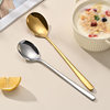 Korean Spoon 304 Stainless Steel Spoon Fork Thickeneded Long Handle Household Eating and Drinking Soup Gift Spoon Can Laser LOGO