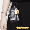 Japanese and Korean Simple Transparent Card Holder Student Portable Bus Id Card Bank Card Protective Cover Glitter Coin Purse Galaxy