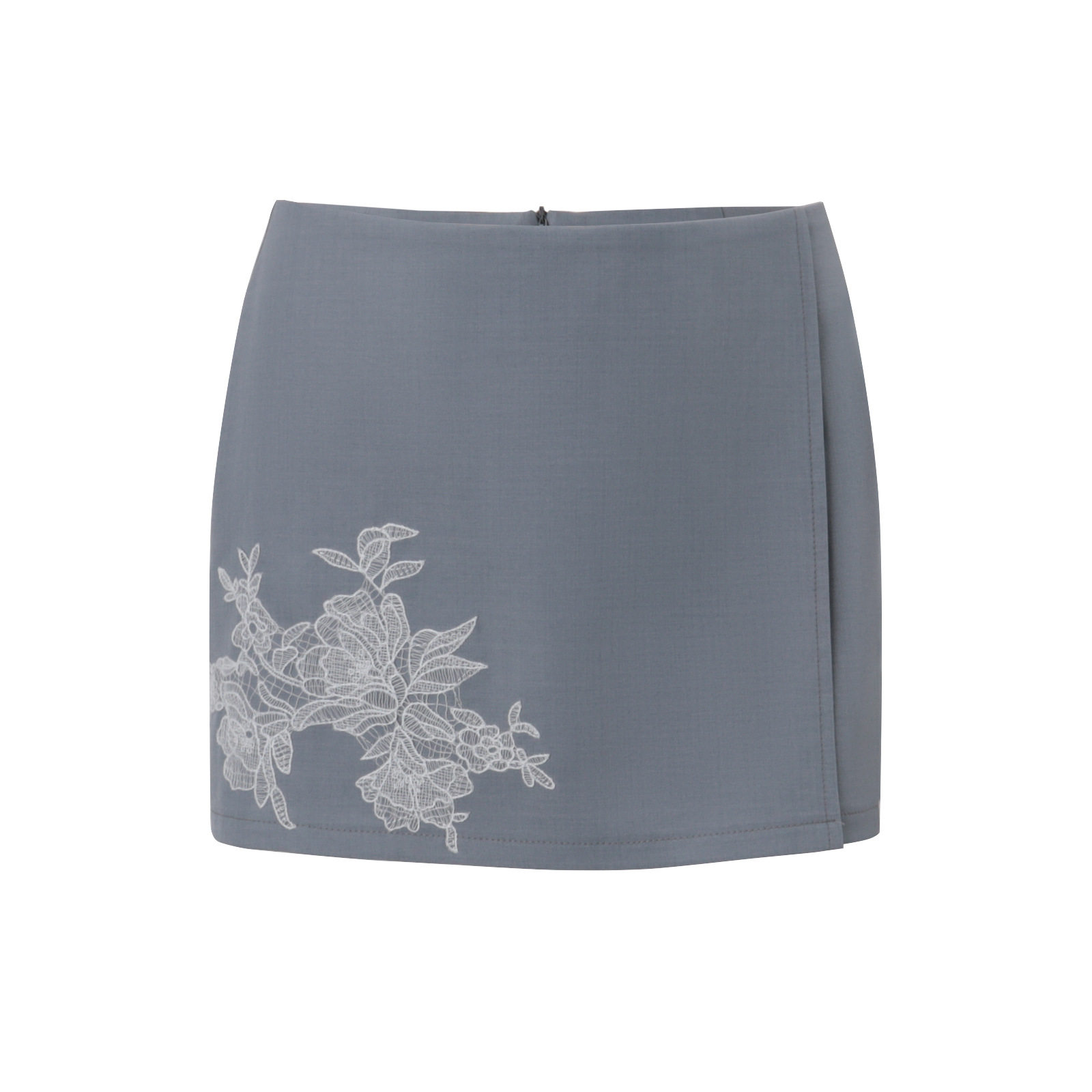 Womens Summer Set Slim Fit High Neck Cropped Satin Top with Embroidery Bodycon Skirt Wholesale Available