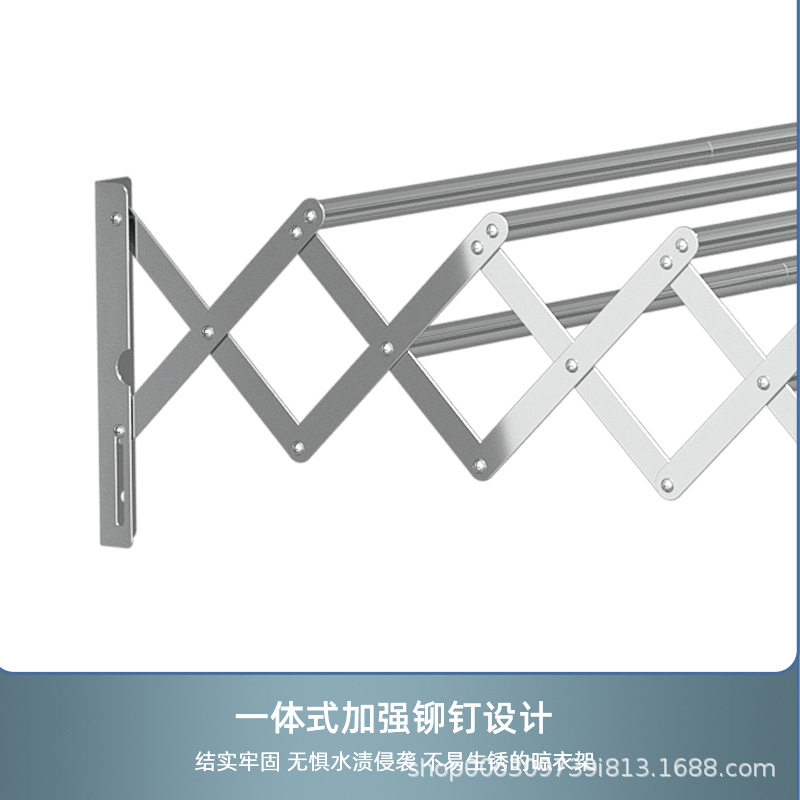 Cross-border Invisible Drying Rack Rod Wall Hanging Folding Balcony Telescopic Bay Window Drying Rack Stainless Steel Telescopic Towel Rack