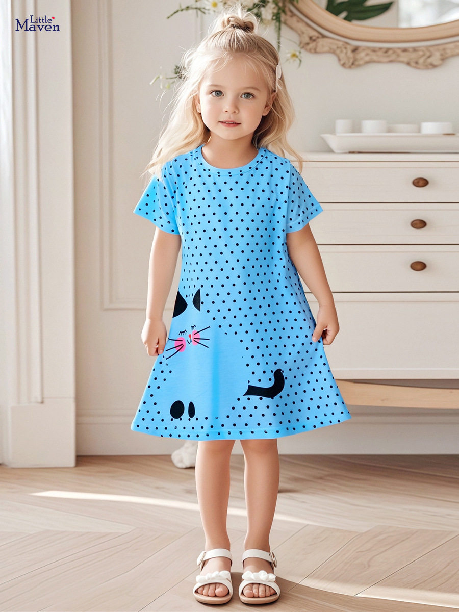 Cute Kids' Dress, Girls' Summer Clothes, Short-sleeve Girls' Princess Dress, Kids' Dress Wholesale
