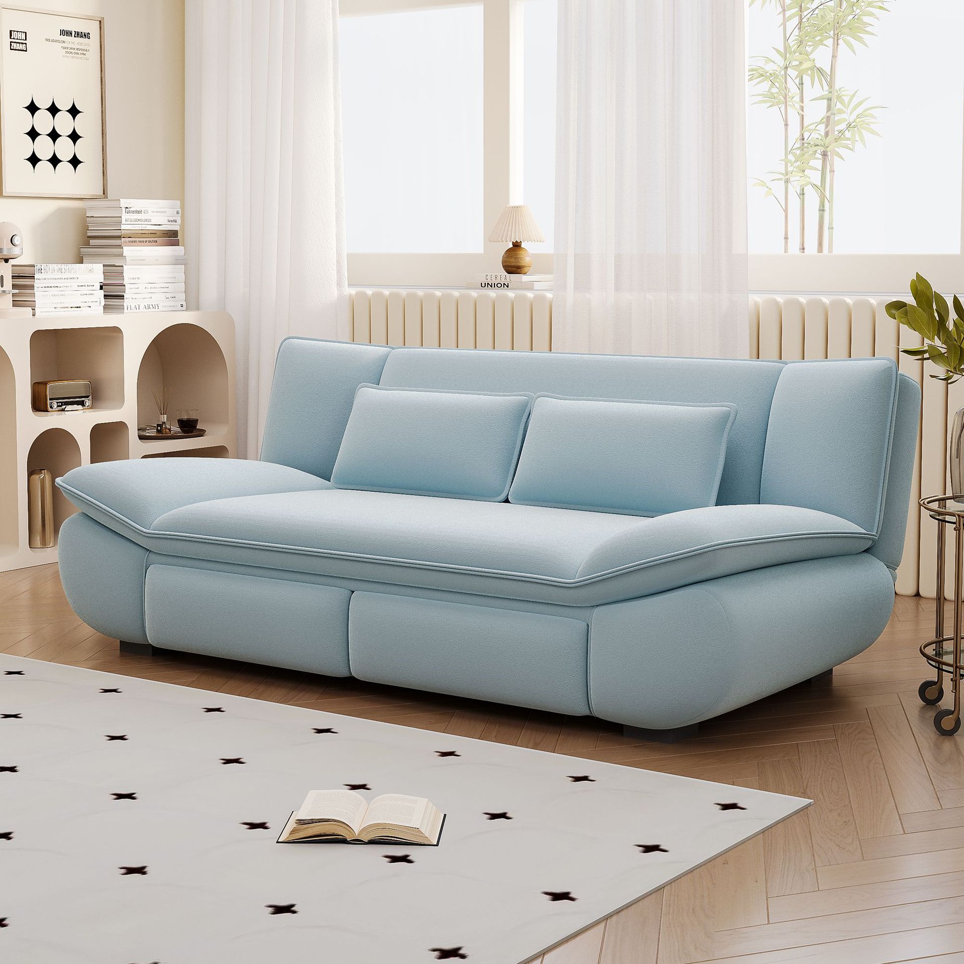 帆船沙发床牛奶绒多功能可折叠可储物两用小户型客厅网红意式沙发