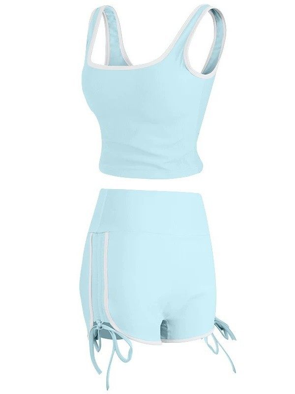 New Summer Yoga Clothing Set, Tight-Fitting and Slimming, with Chest Pads, Sports and Leisure Versatile Vest, Pilates Two-Piece Set