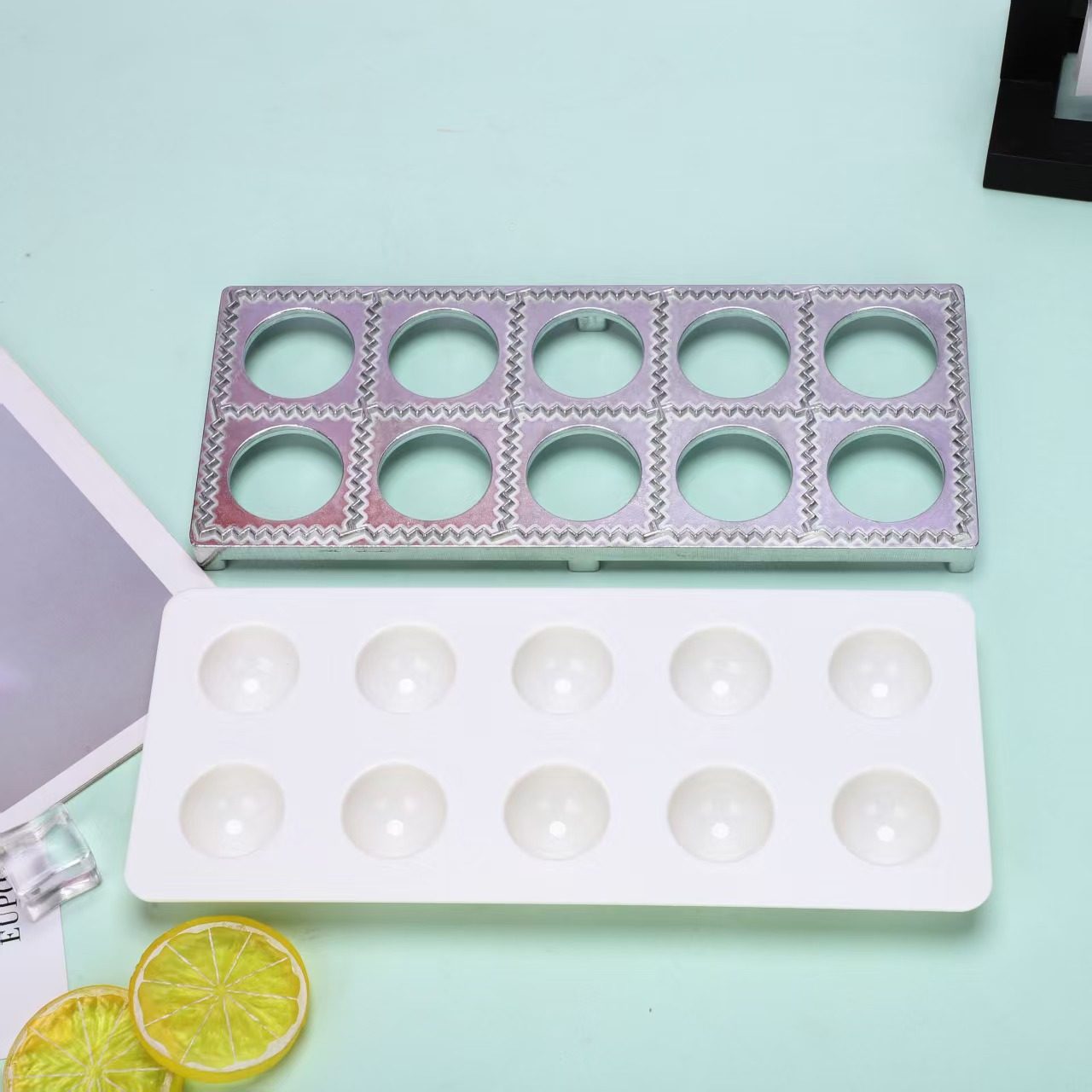 Cross-Border Dumpling Italian Dumpling Mold 10-Hole Dumpling Mold Aluminum Alloy 12-Hole Dumpling Mold Kitchen Gadget